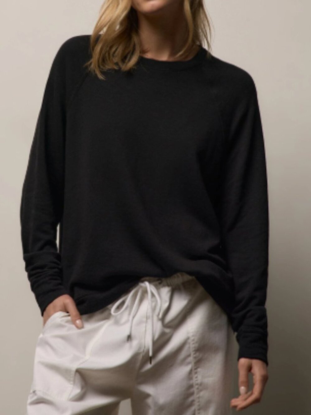 James Perse Black Crewneck Pullover